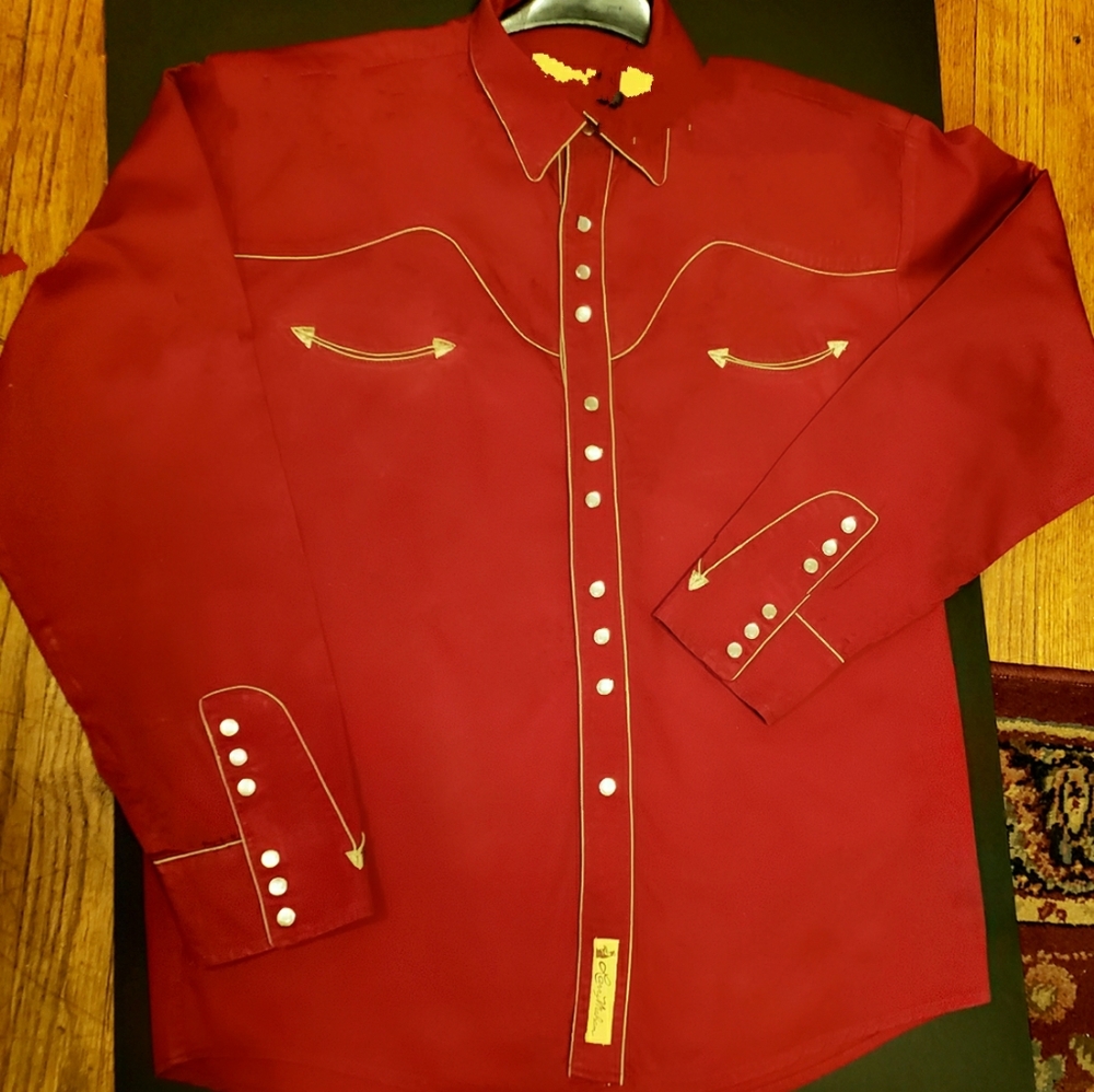 Larry Mahan Cowboy Collection Lg Vintage Red Shirt